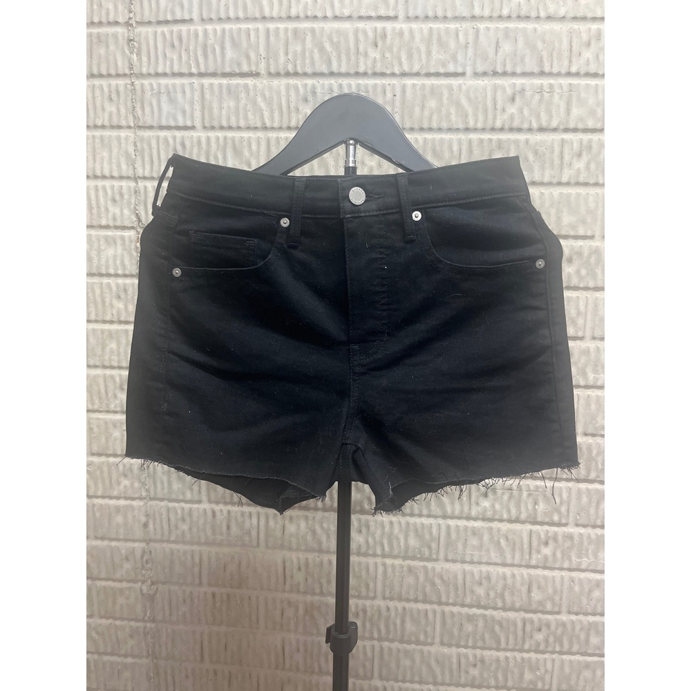 Banana Republic Premium Denim Black High Rise 3" Raw Hem Shorts Womens 26